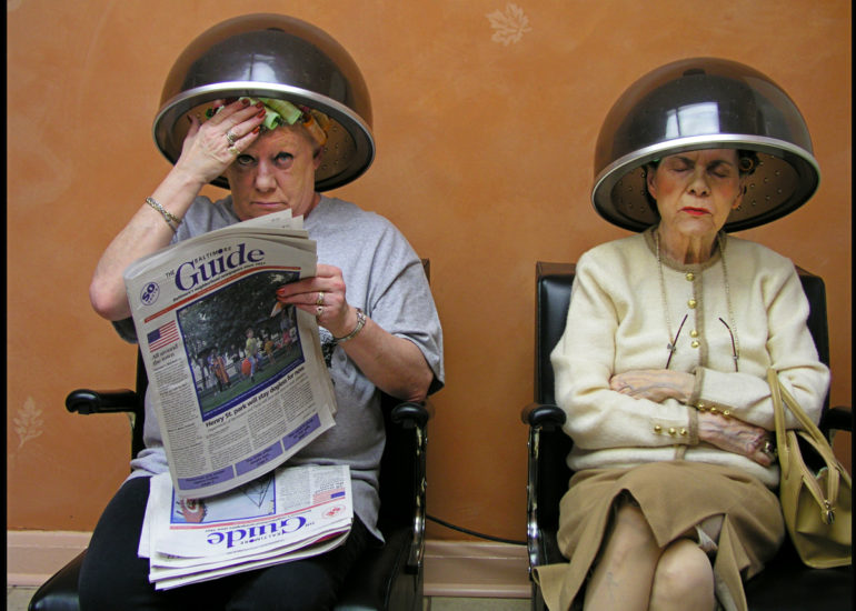 Sharon Lynn Martin and Tina Milio at Phyllis’ Hair Design